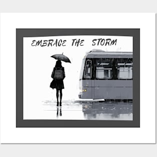 Embrace The Storm Girl Bus Stop Posters and Art